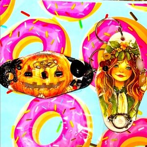 Hand made Halloween and Fairy motel Key rings. Set of 2